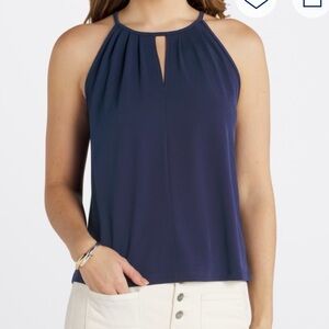 Nine Britton Navy Sleeveless Blouse